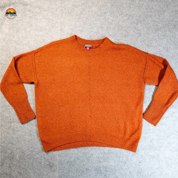 Vince Camuto Sweaters - Vince Camuto Pullover Sweater Orange Brown Knit Long Sleeve Preppy Women's Small